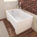 Baignoire rectangulaire 120x70 + tablier en acrylique siphon + pieds capri