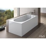 Baignoire rectangulaire 170x75 + tablier en acrylique siphon + pieds intrica