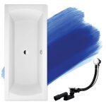 Baignoire rectangulaire 190x90 siphon de bain et pieds - set 3en1 - ines