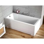 Baignoire rectangulaire - otitec - modern - 180x80 cm - tablier blanc - vidage chrome