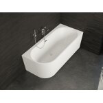 Baignoire semi - lot murale capri 160 droite l. 160 x l. 76 cm by spalina