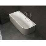 Baignoire semi - lot murale capri 160 gauche grise l. 160 x l. 76 cm by spalina