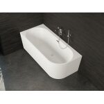 Baignoire semi - lot murale capri 160 gauche l. 160 x l. 76 cm by spalina