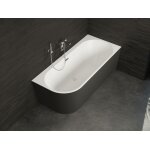 Baignoire semi - lot murale capri 180 droite noire l. 180 x l. 81 cm by spalina