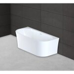 Baignoire semi - lot - spalina - ruby - 170x80cm - acrylique premium - bonde pop - up incluse
