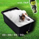Baignoire avec valve de vidange - bortaberg - pour chiens et chats - pataugeoire avec un robinet piscine ...
