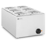 Bain - marie professionnel - helloshop26 - 640w - 6 x bacs gn 1 / 6 - acier inoxydable - argent�