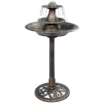 Bain pour oiseaux avec fontaine - vidaxl - bronze - 50x91 cm - plastique