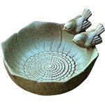 Bain doiseaux rond avec deux dcorations ? abreuvoir pour oiseaux sauvages extrieur et sur pied