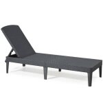Bain de soleil - allibert by keter ? jaipur ? en rsine imitation rotin tress ? gris graphite ? dossier ...