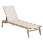Bain de soleil en aluminium imitation bois elysia - ecru