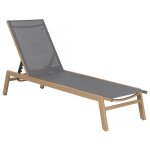 Bain de soleil en aluminium imitation bois elysia - gris