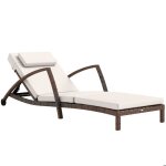 Bain de soleil chaise longue en r�sine tress�e - outsunny - dossier r�glable roulettes coussin et accoudoirs ...