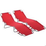 Bain de soleil - outsunny - m�tal - 187x55x24cm - rouge