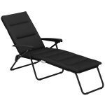 Bain de soleil - outsunny - pliable - inclinable 6 positions - grand confort - avec matelas + accoudoirs ...