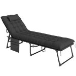 Bain de soleil - outsunny - pliante - avec coussin appuie - t�te poche lat�rale - inclinable - textil�ne ...