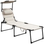 Bain de soleil - outsunny - pliante et inclinable - avec pare - soleil appuie - t�te - en tissu oxford ...