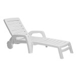 Bain de soleil - riva - r�sine polypropyl�ne - blanc - dossier r�glable - pliable