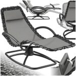 Bain de soleil - tectake - chaise longue de jardin toulon avec mouvement de balancement confortable et ...