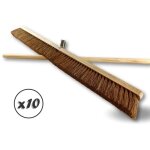 Balai cantonnier lot de 10 100 cm coco naturel douille �28 avec manche kibros 2090mx10