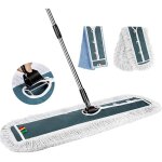 Balai serpill�re professionnel 105cm grand plat industriel bleu et blanc