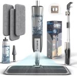 Balais serpillre vaporisateur avec rservoir 3 pads microfibre lavables raclette intgre pour sols ...