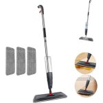 Balai serpillre vaporisateur spray mop balai lave sol avec 1 tampons microfibre balai avec reservoir ...