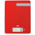 Balance de cuisine digitale - ade - leonie - plastique abs - 22 x 17 cm - inclus 1 pile cr 2032 - rouge ...