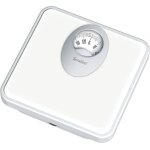 Balance pse personne mcanique - grand cadran rotatif plateforme mtallique porte120kg blanc