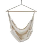 Balancelle 125x98cm en bois toile tissu beige - ushuaia