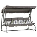 Balancelle 4 places inclinable dans le lit en m�tal assise 190cm coussins appuie - t�te porte - objets ...