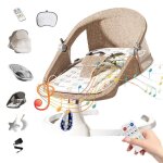 Balancelle b�b� 5 vitesses avec musique bluetooth t�l�commande et minuterie ?transat portable pour nouveau ...