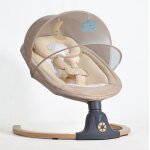 Bebe2luxe ava : balancelle bebe / transat bebe �lectrique jusqua 9kg bluetooh pour smartphone harnais ...