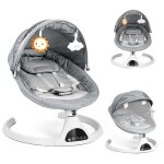 Balancelle bb transat lectrique avec tlcommande 5 amplitudes de balanoire et musique bluetooth ...