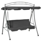 Balancelle convertible - vidaxl - anthracite - acier - auvent r�glable