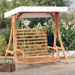 Balancelle de jardin - bois massif dpica - 2 personnes - auvent crme - dossier ergonomique - finition ...