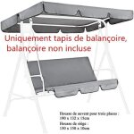 Balancelle de jardin - huixi - gris - impermable - housses incluses - 2 places gris gris balancelle