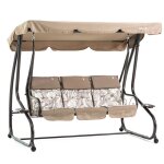 Balancelle de jardin 3 places inclinable au lit structure mtal assise 145 cm coussins 7 cm appuie - ...