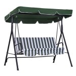 Balancelle de jardin - outsunny - 3 places - toit inclinaison rglable - coussins assise et dossier - ...