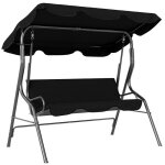Balancelle de jardin - outsunny - 3 places - toit inclinaison r�glable - coussins assise dossier - acier ...