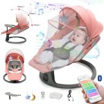 Balancelle transat b�b� �lectrique 3 en 1 avec t�l�commande p�dale table � manger 5 modes balancement ...