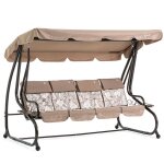 Balancelle 4 places inclinable dans le lit en m�tal assise 190 cm coussins appuie - t�te porte - objets ...