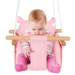 Balanoire interieur pour bb et enfants sige balanoire en bois et en coton baby swing rose