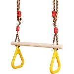 Balancoire multifonctionnelle en bois pour enfants et adultes - anneau plastique - supporte 120 kg - ... Balancoire multifonctionnelle en bois pour enfants et adultes - anneau plastique - supporte 120 kg - ...