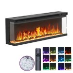 Balconera chemine lectrique 40 pouces avec chauffage 12 couleurs de flamme fonction chauffage thermostat ...