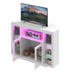 Balconera meuble tv angle 100 x 40 x 73 cm - led rvb téléviseurs 55 7 Étagères centre jeux - blanc Balconera meuble tv angle 100 x 40 x 73 cm - led rvb téléviseurs 55 7 Étagères centre jeux - blanc
