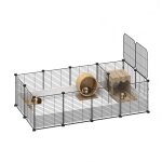 Balconera parc pour petits animaux - lapins cochons dinde doublure plastique imperm�able cl�ture m�tal ...