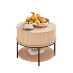 Balconera table basse relevable avec design cannel� et rangement dissimul�