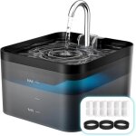 Balimo fontaine pour chat filtration multiple 22 l 2 modes de dbit deau avec 6 filtres + 3 filet ponge ...