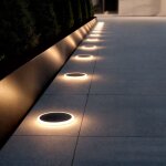 Balise ext�rieure led 2w ronde encastrable au mur rembel noir